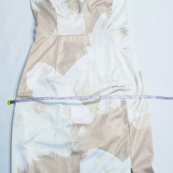 NWT L'atiste Sleeveless Bodycon Dress Asymmetrical Hem Ivory - Picture 9 of 12